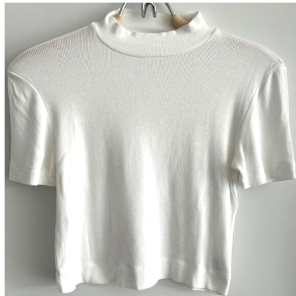 Babaton White Crop Top Sz S - Picture 1 of 6